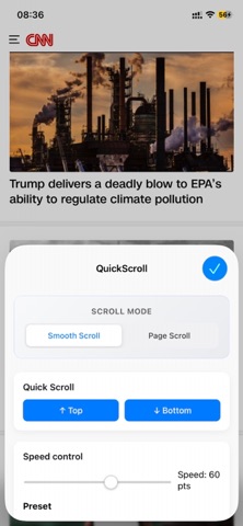 Скриншот QuickScroll for Safari 2